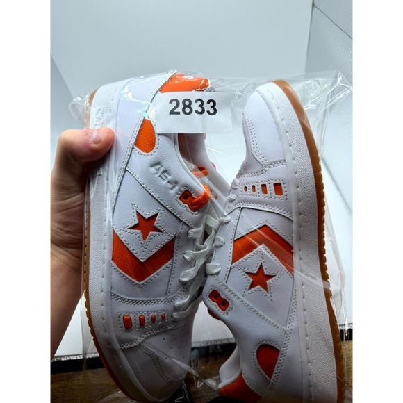 Converse AS-1 Pro A08130C Mens 9 Sneaker White Orange Leather Skateboard Shoes main image 5